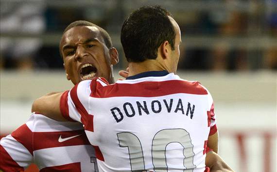 Landon Donovan and Terrence Boyd, USA - Scotland