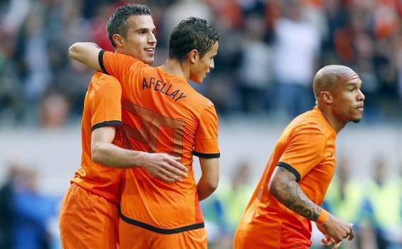 Robin van Persie, Ibrahim Afellay and Nigel de Jong