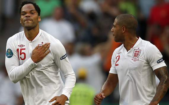 UEFA Euro 2012 - France vs England,Joleon Lescott & Glen Johnson
