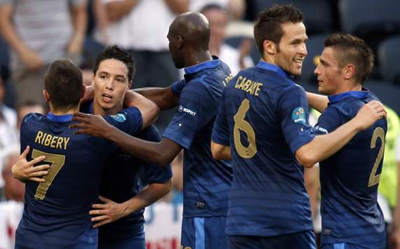 UEFA Euro 2012 - France vs England, Yohan Cabaye, Alou Diarra & Samir Nasri