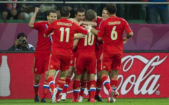 Russia celebrate against Czech Republic