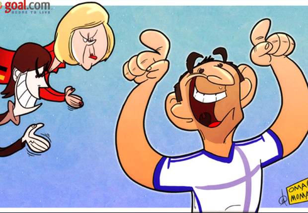 Cartoon - Le héros grec Karagounis met les siens sur la route de l'Allemagne