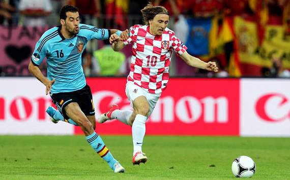 Sergio Busquets, Luka Modric, Croatia, Spain