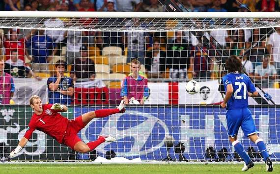 UEFA EURO 2012 Quarter Final, England v Italy - Andrea Pirlo; Joe Hart