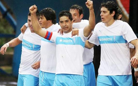 Cristian Alvarez y el festejo de Universidad Catolica
