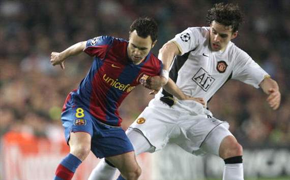 iniesta, Owen Hargreaves, , Robert Pires, Manchester united Vs. barcelona