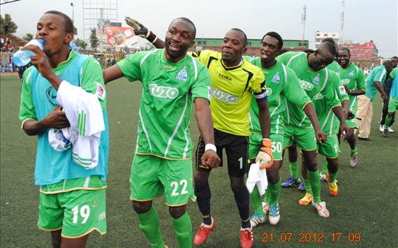 Gor Mahia players celebrate against City Stars.