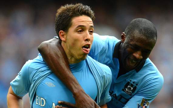EPL: Samir Nasri - Yaya Toure, Manchester City v Southampton