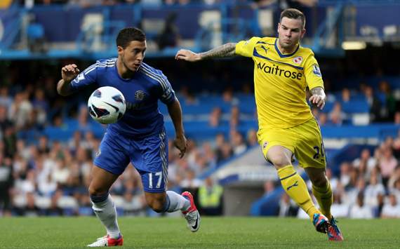 EPL, Chelsea v Reading, Eden Hazard, Danny Guthrie