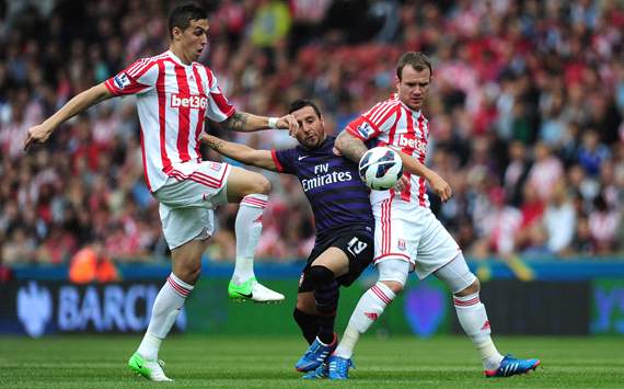 EPL: Geoff Cameron - Glen Whelan - Santi Cazorla, Stoke City v Arsenal