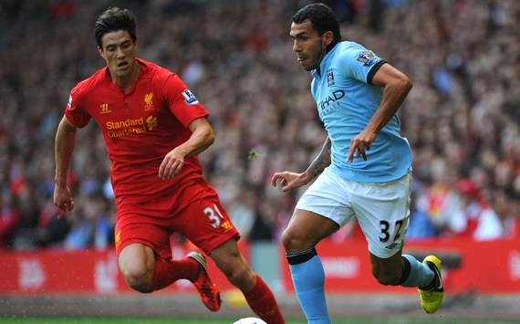 EPL: Joe Allen- Carlos Tevez, Liverpool v Manchester City