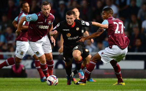 Capital One Cup : Jordan Spence - Harry Bunn - Matt Taylor, West Ham United v Crewe Alexandra