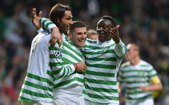 UEFA Champions League: Gary Hooper - Giorgios Samaras - Victor Wanyama,Celtic v Helsingborgs