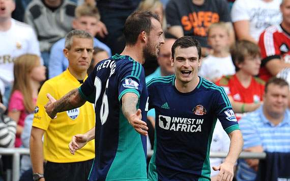 EPL - Swansea City v Sunderland, Steven Fletcher and Adam Johnson