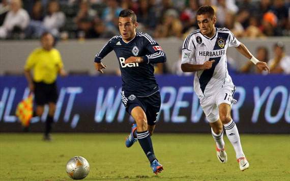 Russell Teibert, Vancouver Whitecaps; Hector Jimenez, LA Galaxy; MLS