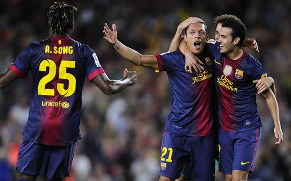 Alex Song, Adriano, Pedro, Barcelona, Valencia