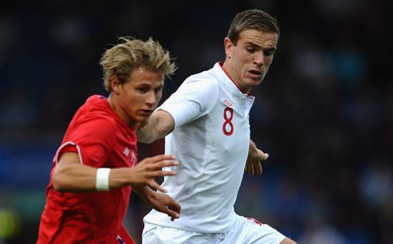 UEFA Under-21 Championship - England vs Norway, Jordan Henderson & Vegar Hedenstad