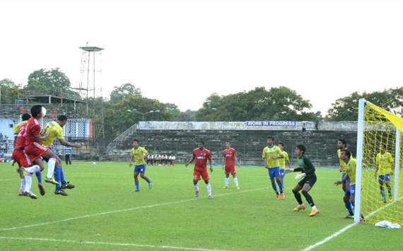 Action from the match between Mumbai FC and Shillong Lajong FC, Federation Cup 2012