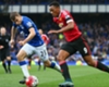 Manchester United forward Anthony Martial takes on Seamus Coleman