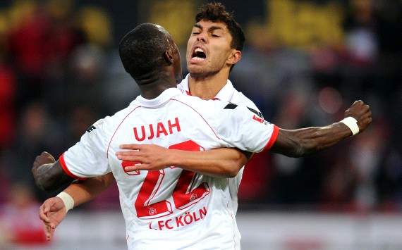 Kölns Ujah und Chihi jubeln