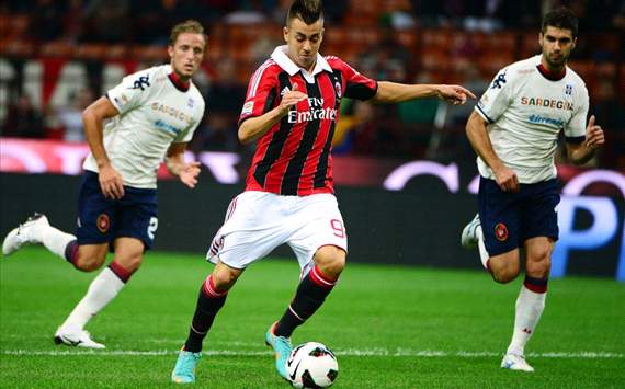 Perico (C), El Shaarawy (M), Rossettini (C) - Milan-Cagliari - Serie A