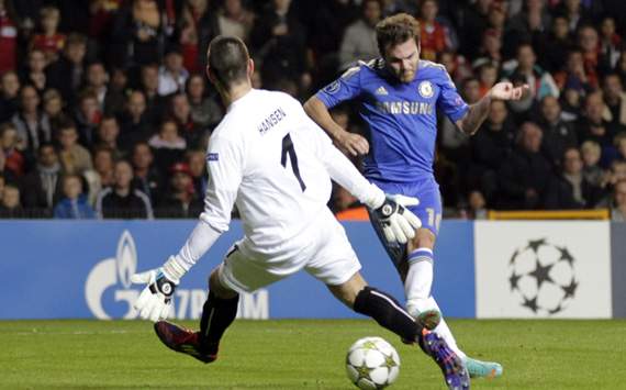 CL - Group E, NORDSJAELLAND-CHELSEA, Juan Mata and Jesper Hansen