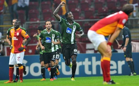 UCL: Braga player Douglao celebrating a goal