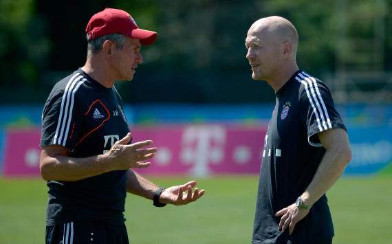 Bayern-coach Jupp Heynckes and Michael Sammer