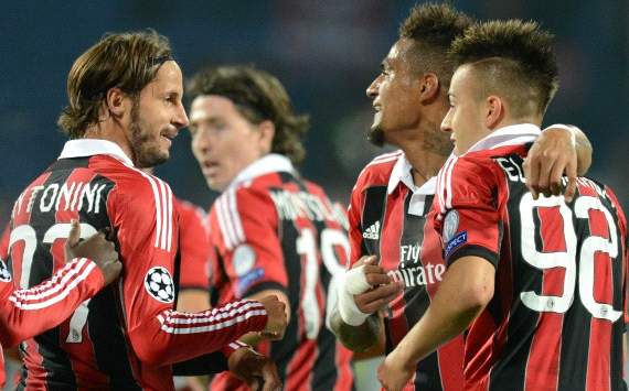Milan players celebrating