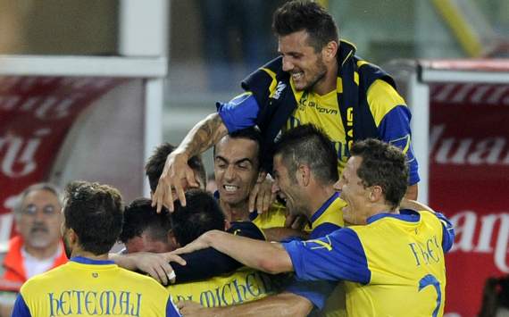 Chievo celebrating (Serie A)