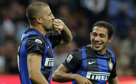 Walter Samuel celebrating, Milan-Inter