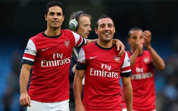 EPL; Mikel Arteta; Santi Cazorla; Manchester City Vs Arsenal