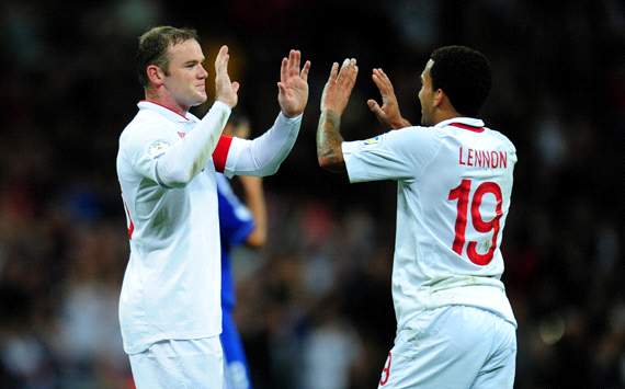 FIFA 2014 World Cup Qualifier, England v San Marino, Wayne Rooney, Aaron Lennon