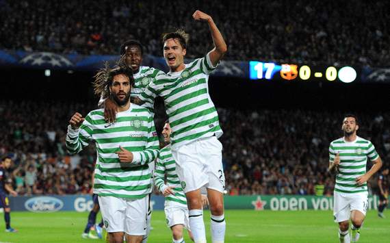 UEFA Champions League : Giorgos Samaras; Mikael Lustig; Efe, FC Barcelona v Celtic FC