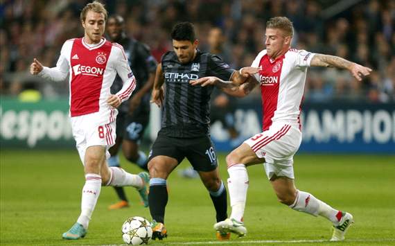 Christian Eriksen, Sergio Aguero and Toby Alderweireld (Ajax - Manchester City)