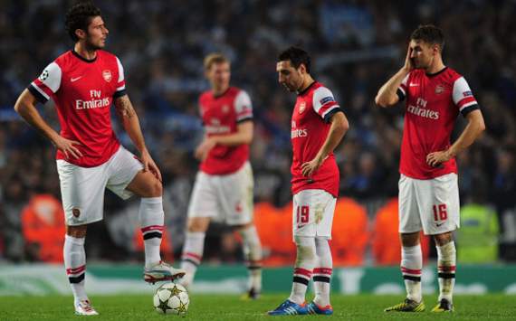 UEFA Champions League; Olivier Giroud; Santi Cazorla; Aaron Ramsey; Arsenal FC v FC Schalke