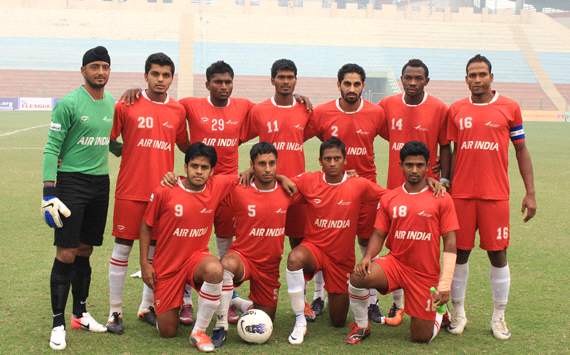 I-League:The Air India starting XI pose prior to their kick-off