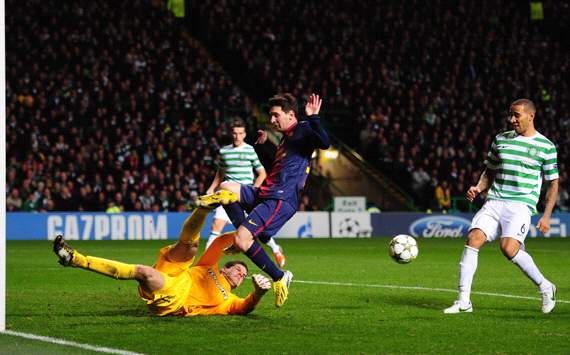 UEFA Champions League, Celtic v Barcelona, Fraser Forster, Lionel Messi