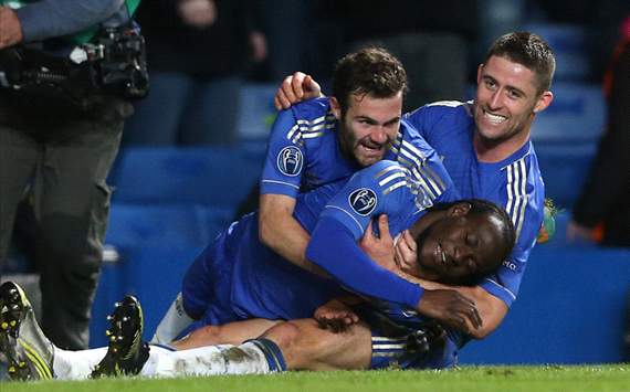 CL - Chelsea FC v FC Shakhtar Donetsk, Victor Moses, Juan Mata and Gary Cahill
