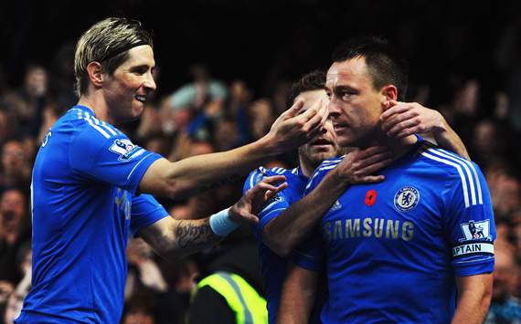 EPL - Chelsea v Liverpool, John Terry, Juan Mata and Fernando Torres