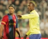 Barcelona's Ronaldinho and Sundowns' Benson Mhlongo in 2007