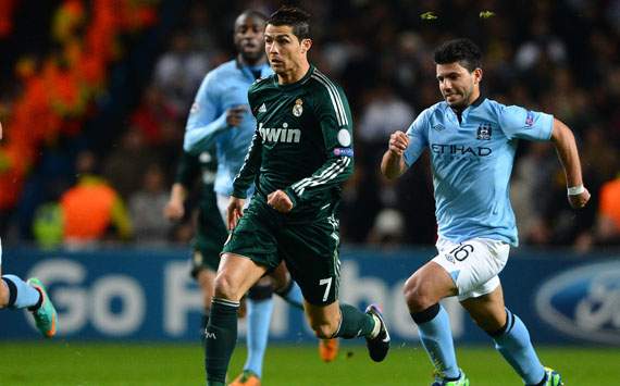 CL - Manchester City FC v Real Madrid, Cristiano Ronaldo and Sergio Aguero