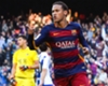 Neymar celebrates a Barcelona goal against Real Sociedad