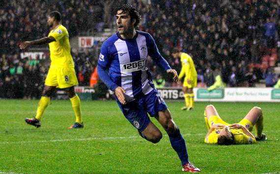 EPL, Wigan Athletic v Reading, Jordi Gomez