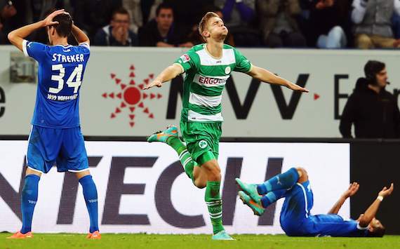 Bundesliga: TSG 1899 Hoffenheim - SpVgg Greuther Fürth, Denis Streker - Lasse Sobiech