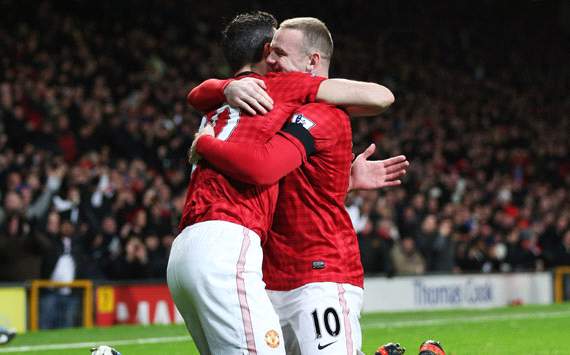 EPL, Manchester United v West Ham United, Robin van Persie, Wayne Rooney