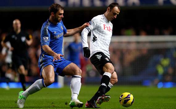 EPL, Chelsea v Fulham, Dimitar Berbatov, Branislav Ivanovic
