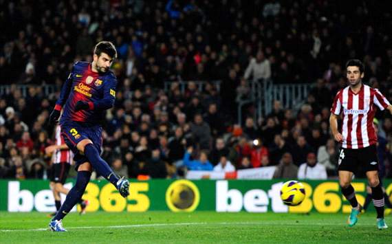 Piqué marca en el Barcelona vs Athletic de Bilbao