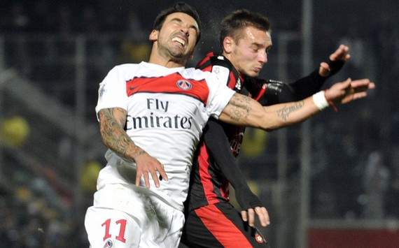 Ligue 1 : Ezequiel Lavezzi vs Eric Bauthéac (OGC Nice vs Paris SG)