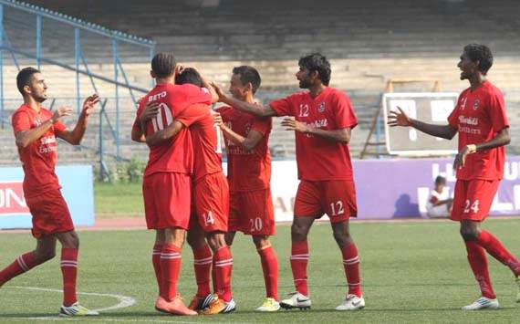 Churchill Brothers celebrating, I-League